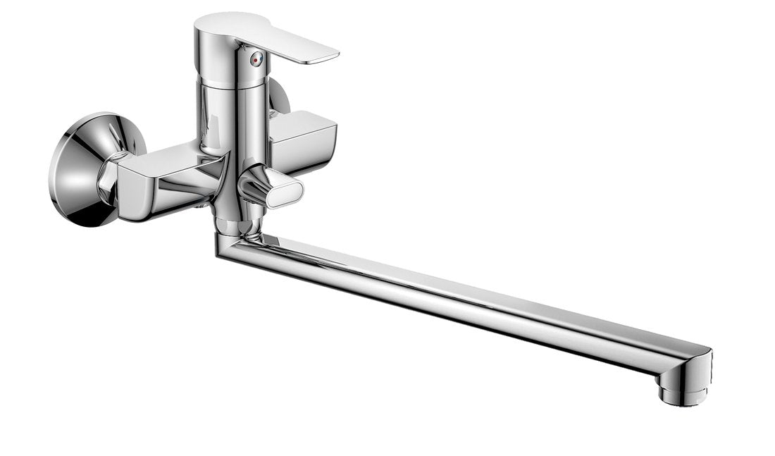 BARON Baterie lavoar/cadă montaj pe perete, distanță 100 mm, crom