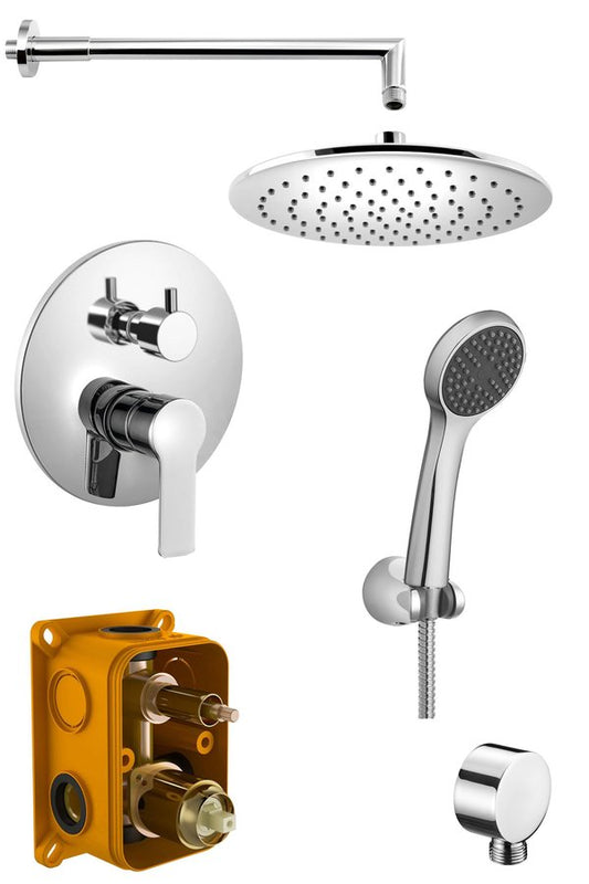 BARON Set duș încastrat cu baterie monocomandă, 2 ieșiri, crom