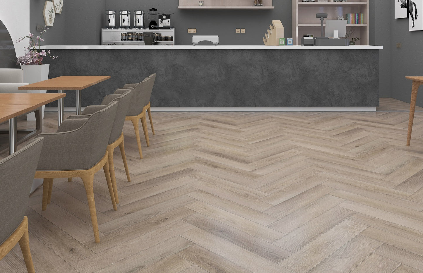SPC WOOD OAK Rain Herringbone 6RW405HB