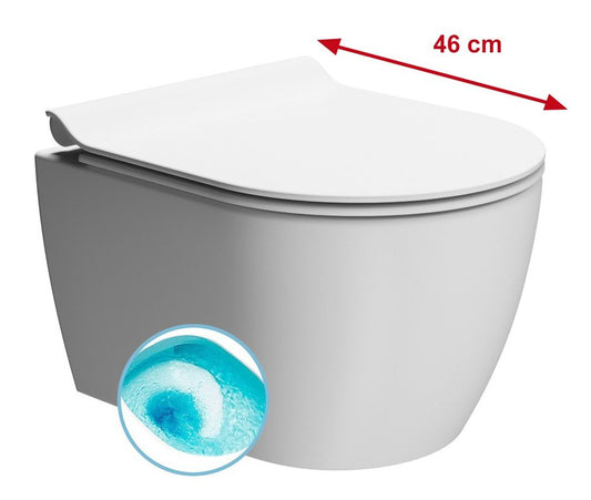 PURA Vas WC suspendat SHORT, Swirlflush, 35x46cm, alb dual-mat