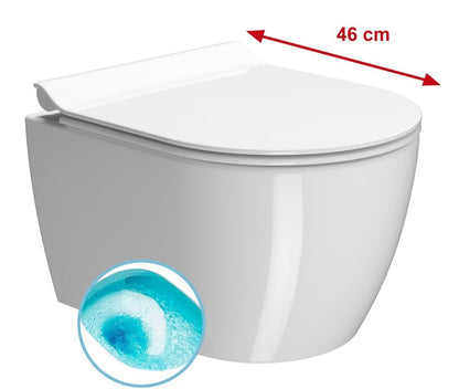 PURA SHORT WC suspendat, Swirlflush, 35x46cm, alb ExtraGlaze