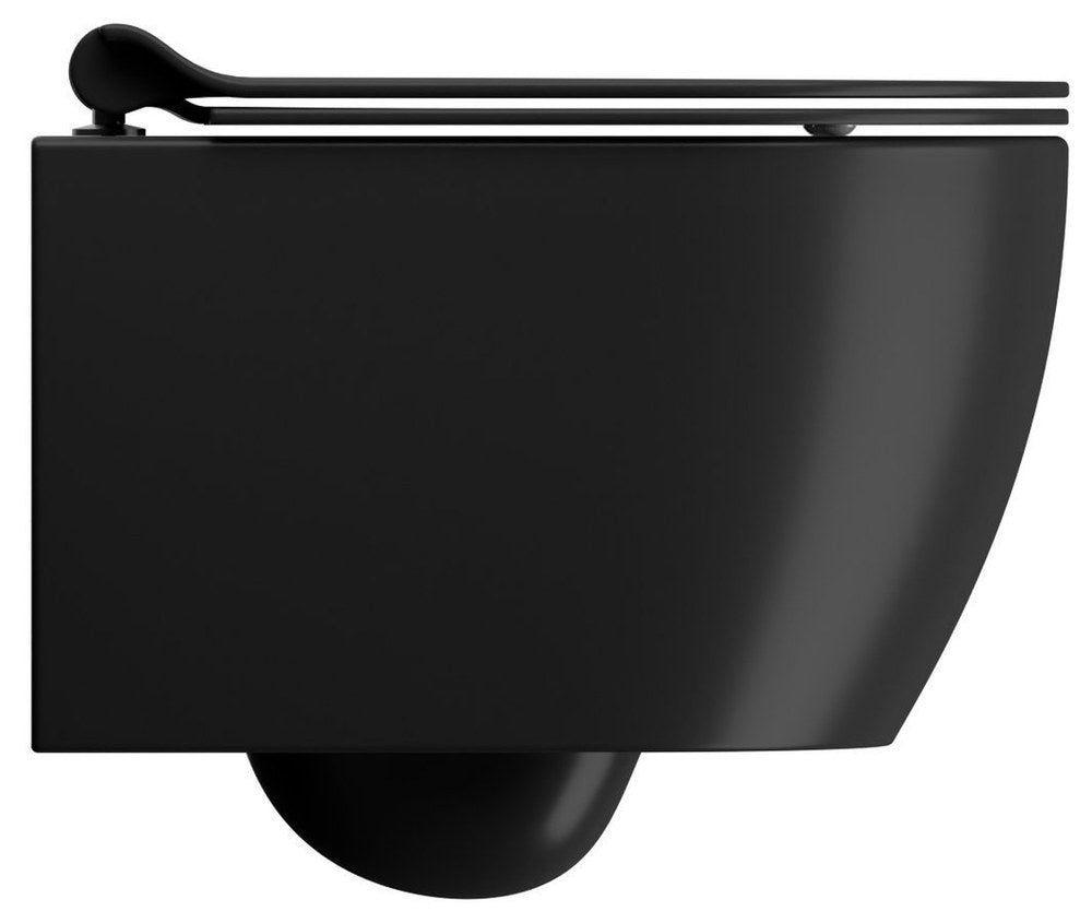PURA Vas WC suspendat SHORT, Swirlflush, 35x46cm, negru dual-mat