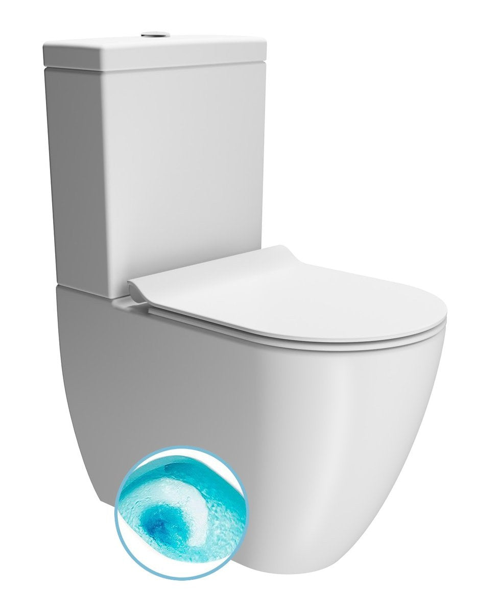 PURA WC monobloc, Swirlflush, S-trap/P-trap, alb dual-mat