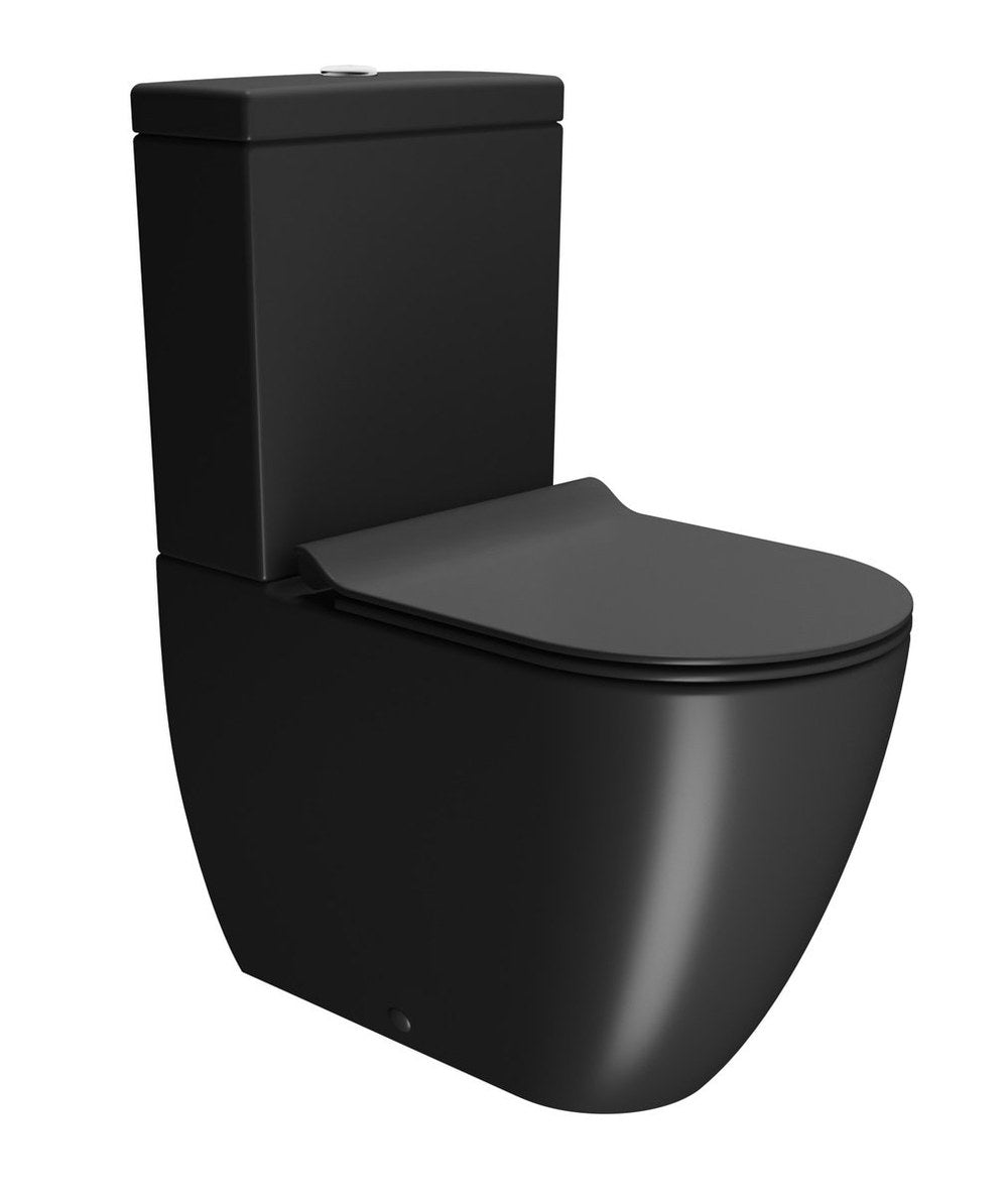 PURA WC combi, S-trap/P-trap, Swirlflush, 36x63cm, negru dual-mat