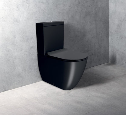 PURA WC monobloc, Swirlflush, S-trap/P-trap, negru dual-mat