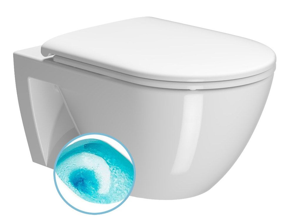 PURA ECO WC suspendat, Swirlflush, 36x55 cm, alb ExtraGlaze