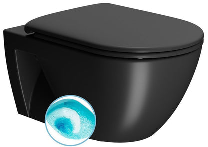 PURA Vas WC suspendat ECO, Swirlflush, 36x55cm, negru dual-mat