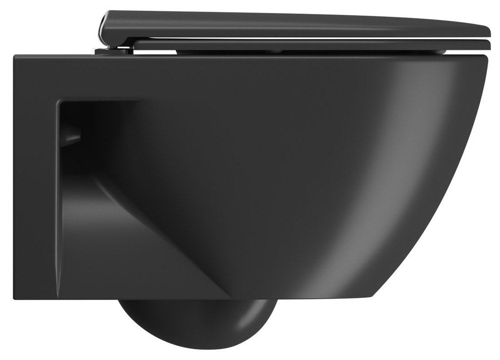 PURA Vas WC suspendat ECO, Swirlflush, 36x55cm, negru dual-mat