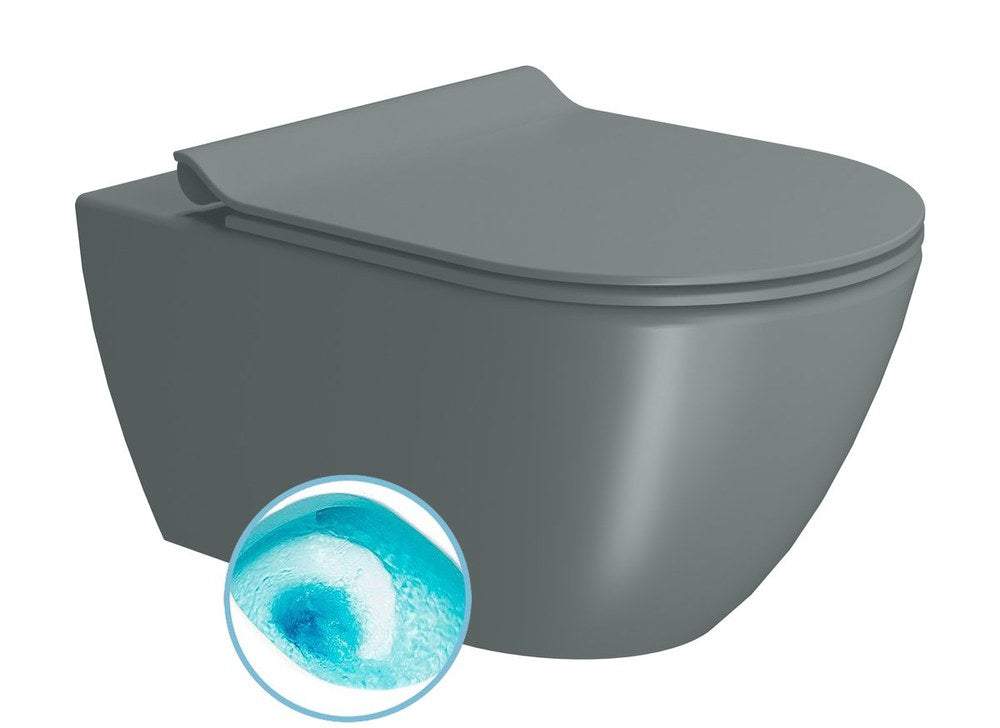 PURA vas WC suspendat, Swirlflush, 36×55 cm, agave dual-mat