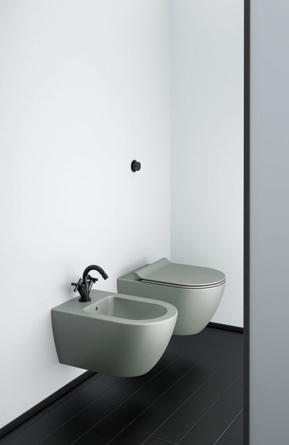PURA vas WC suspendat, Swirlflush, 36×55 cm, agave dual-mat