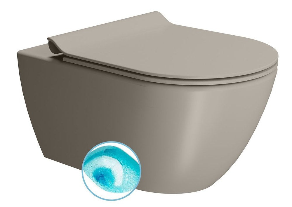 PURA vas WC suspendat, Swirlflush, 36×55 cm, tortora dual-mat