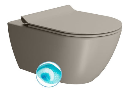 PURA vas WC suspendat, Swirlflush, 36×55 cm, tortora dual-mat