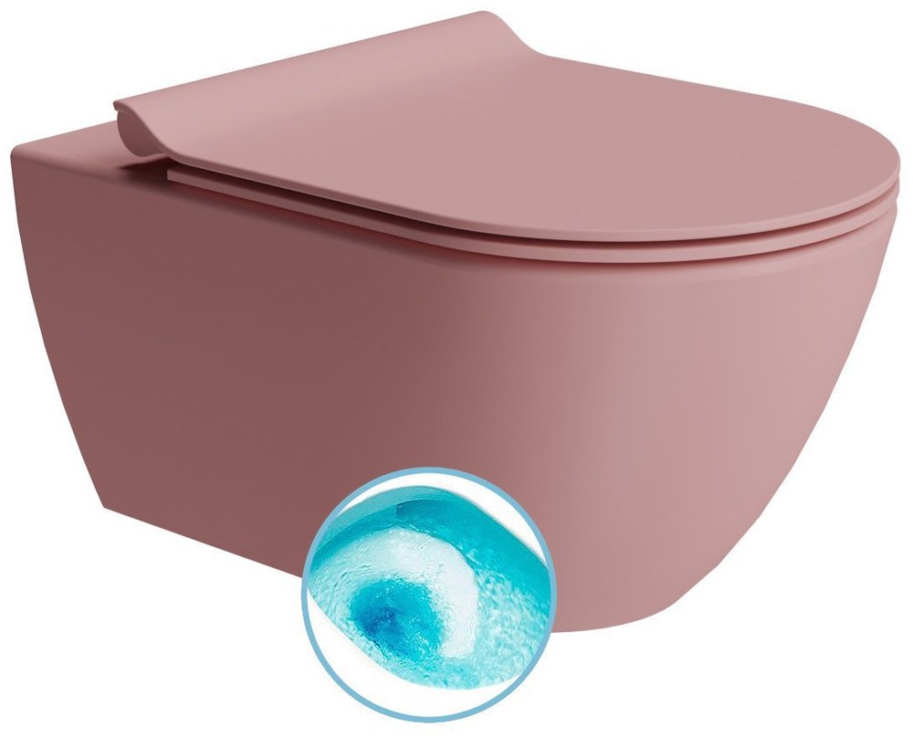 PURA vas WC suspendat, Swirlflush, 36×55 cm, blush dual-mat