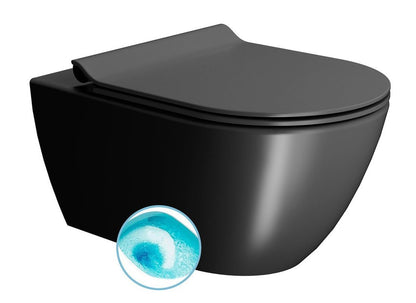 PURA vas WC suspendat, Swirlflush, 36×55 cm, negru dual-mat