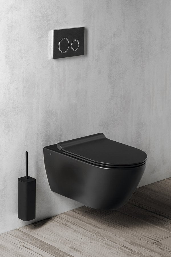 PURA vas WC suspendat, Swirlflush, 36×55 cm, negru dual-mat