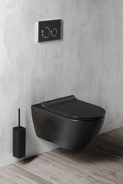 PURA vas WC suspendat, Swirlflush, 36×55 cm, negru dual-mat