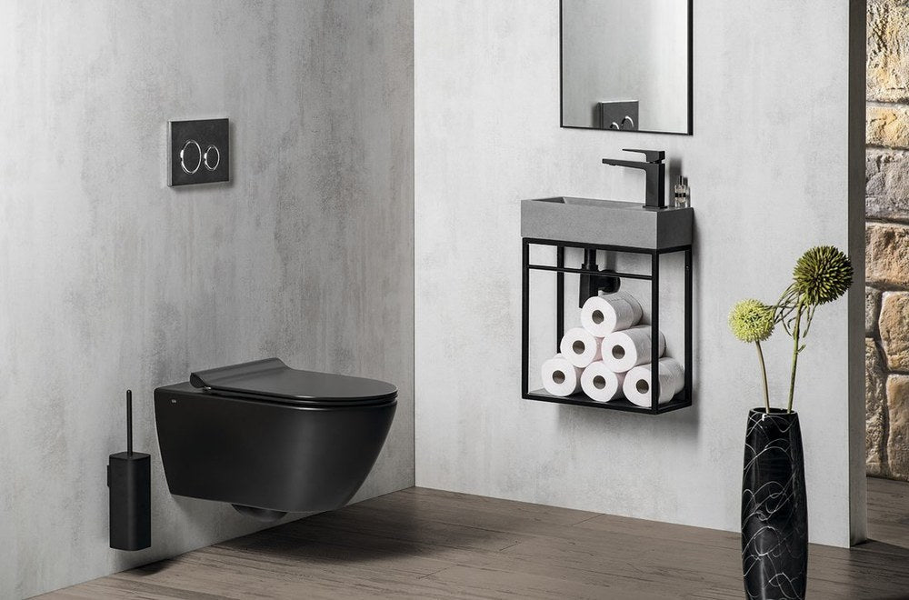 PURA vas WC suspendat, Swirlflush, 36×55 cm, negru dual-mat