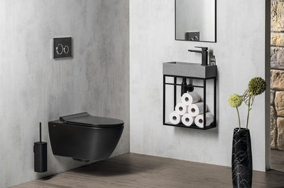 PURA vas WC suspendat, Swirlflush, 36×55 cm, negru dual-mat