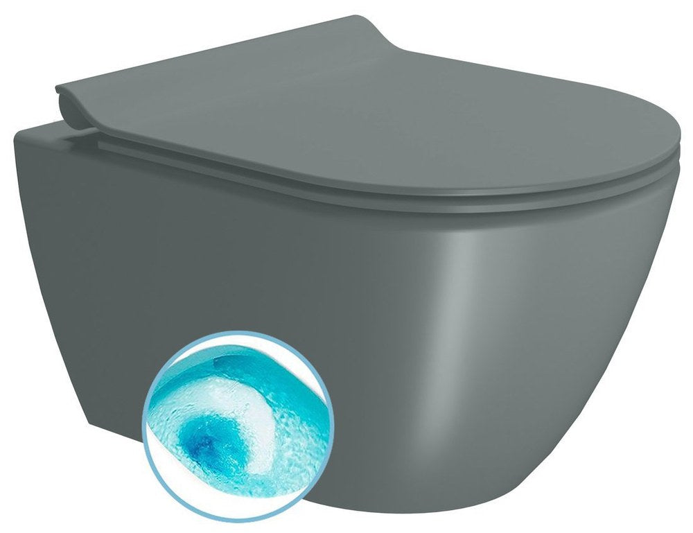 PURA Vas WC suspendat, Swirlflush, 36x50cm, agave dual-mat