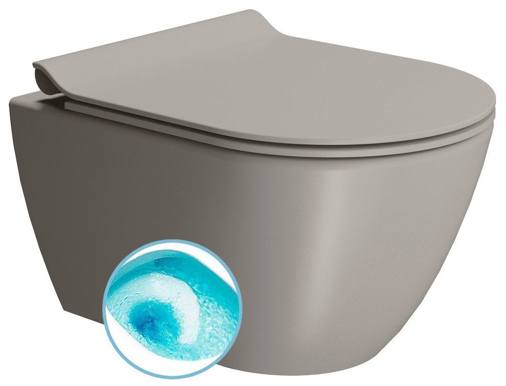 PURA Vas WC suspendat, Swirlflush, 36x50cm, tortora dual-mat