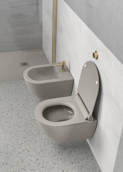 PURA Vas WC suspendat, Swirlflush, 36x50cm, tortora dual-mat