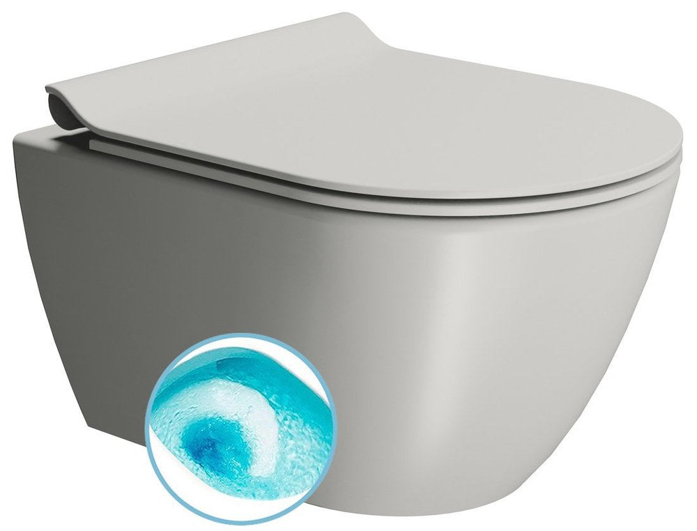 PURA Vas WC suspendat, Swirlflush, 36x50cm, cenere dual-mat