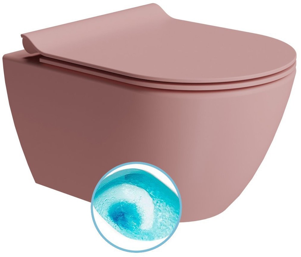 PURA Vas WC suspendat, Swirlflush, 36x50cm, blush dual-mat