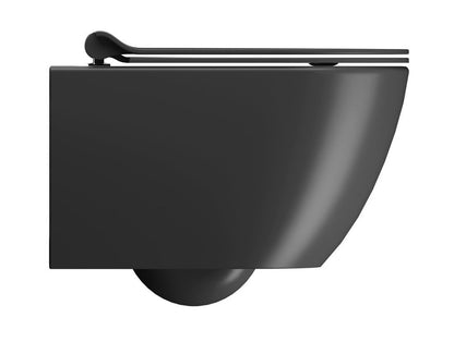 PURA Vas WC suspendat, Swirlflush, 36x50cm, negru dual-mat
