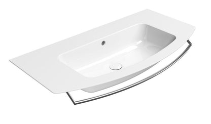 PURA Slim Lavoar ceramic curbat 102x52cm, fără orificiu baterie, alb ExtraGlaze