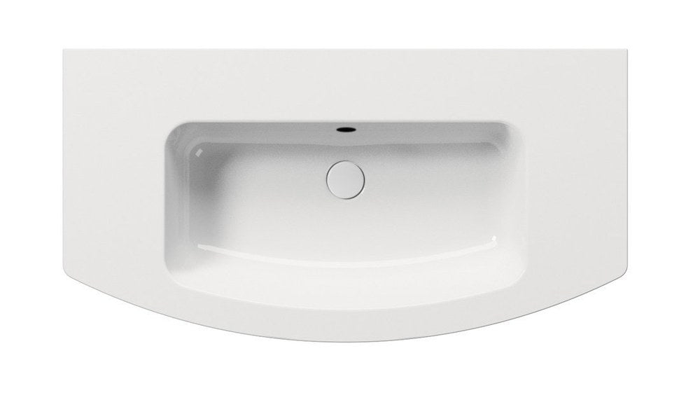 PURA Slim Lavoar ceramic curbat 102x52cm, fără orificiu baterie, alb ExtraGlaze