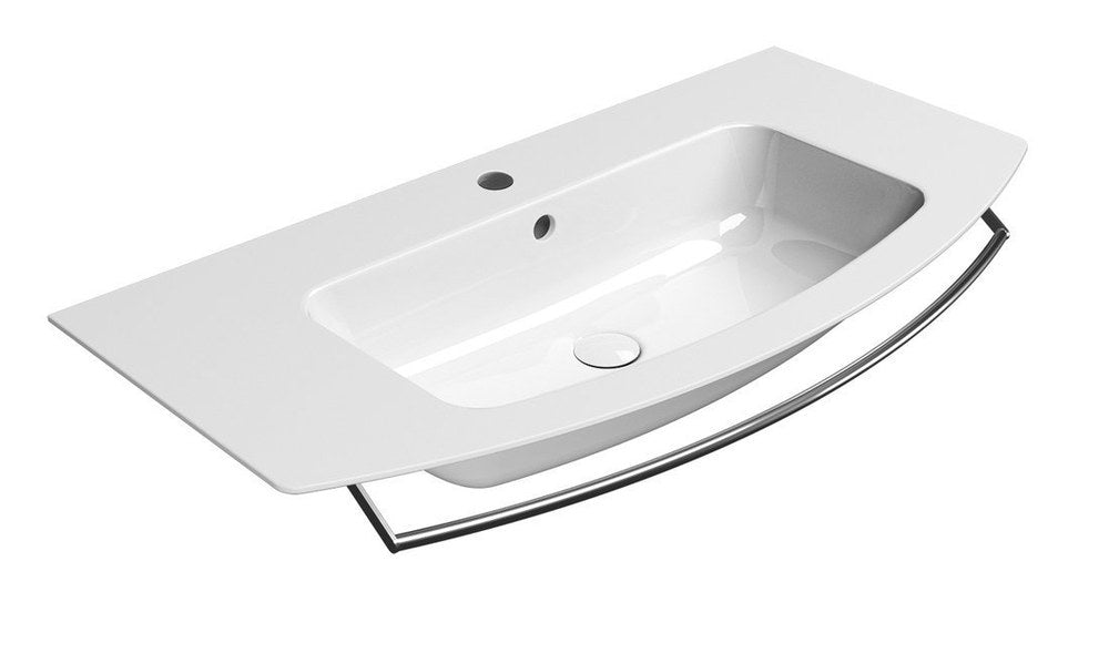 PURA lavoar ceramic slim curbat 102×52 cm, alb ExtraGlaze
