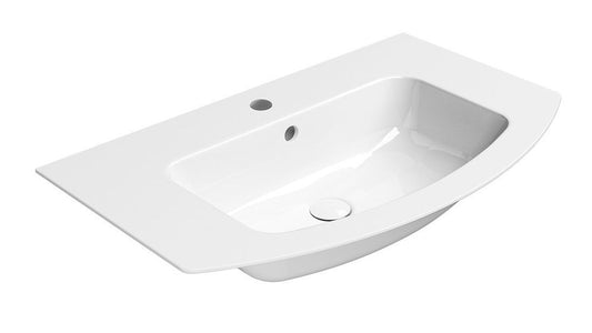 PURA lavoar ceramic slim curbat 82×49 cm, alb ExtraGlaze