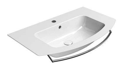 PURA Slim Lavoar ceramic curbat 82x49cm, muchie inferioară rectificată, alb ExtraGlaze
