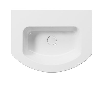PURA Slim Lavoar ceramic curbat 62x48cm, muchie inferioară rectificată, fără orificiu baterie, alb ExtraGlaze