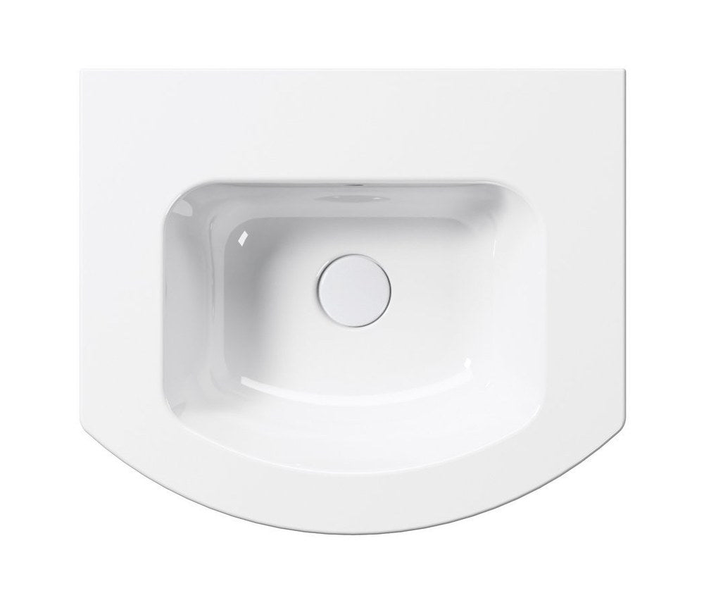 PURA Slim Lavoar ceramic curbat 52x44cm, fără orificiu baterie, alb ExtraGlaze