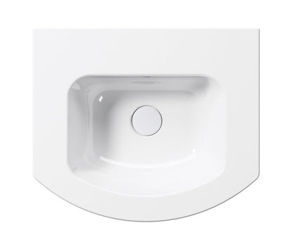 PURA Slim Lavoar ceramic curbat 52x44cm, fără orificiu baterie, alb ExtraGlaze