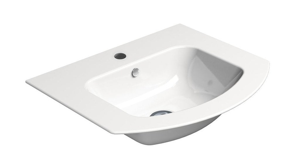 PURA Slim Lavoar ceramic curbat 52x44cm, alb ExtraGlaze