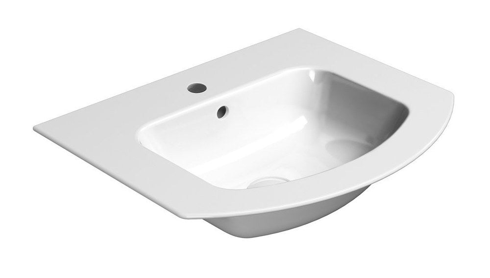 PURA Slim Lavoar ceramic curbat 52x44cm, alb ExtraGlaze
