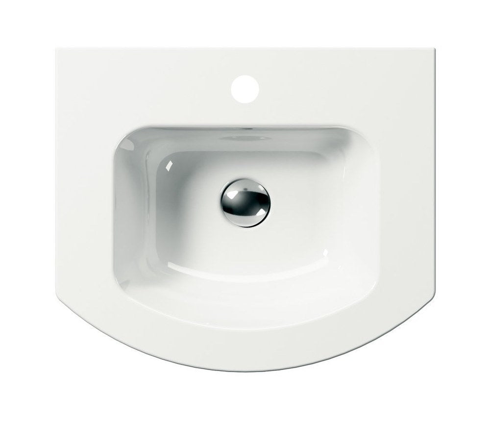 PURA Slim Lavoar ceramic curbat 52x44cm, alb ExtraGlaze
