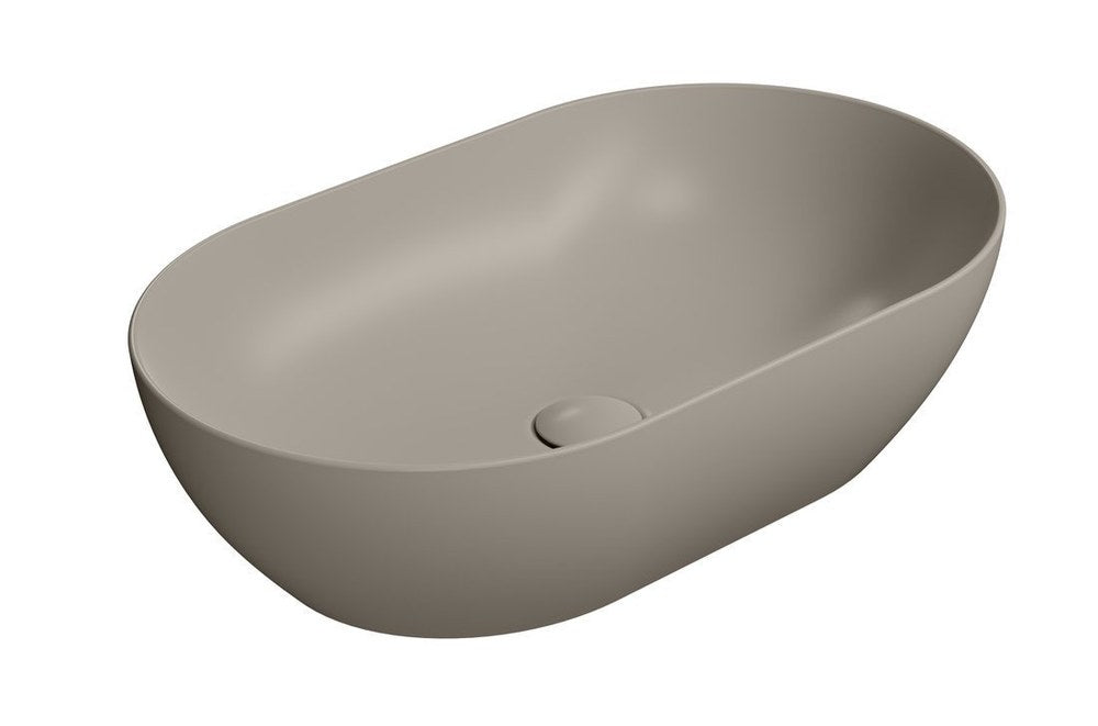 PURA Lavoar ceramic pe blat 60x37cm, tortora mat