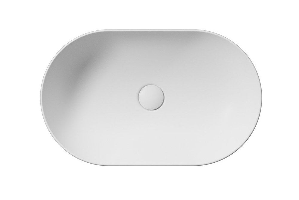 PURA Lavoar ceramic pe blat 60x37cm, alb mat