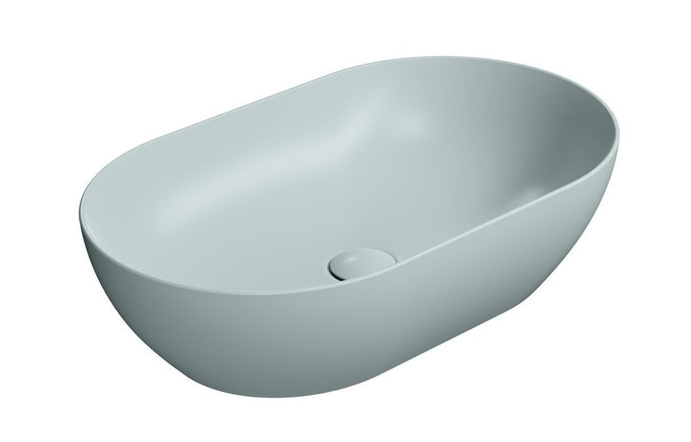 PURA Lavoar ceramic pe blat 60x37cm, ghiaccio mat