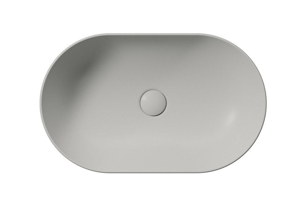 PURA Lavoar ceramic pe blat 60x37cm, cenere mat
