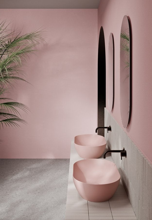 PURA Lavoar ceramic pe blat 60x37cm, blush mat