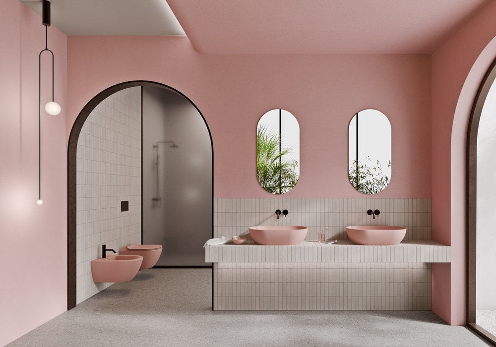 PURA Lavoar ceramic pe blat 60x37cm, blush mat