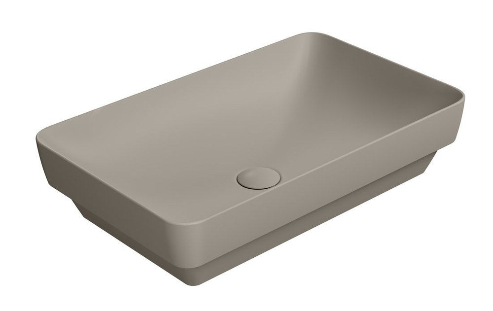PURA Lavoar ceramic pe blat 60x38cm, tortora mat