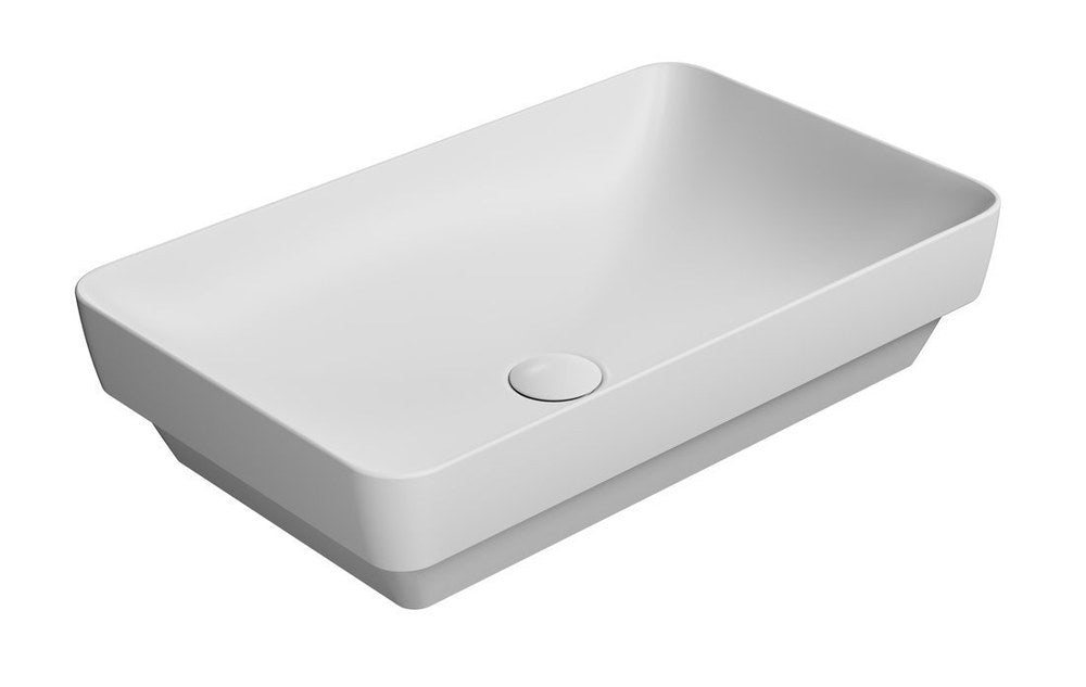 PURA Lavoar ceramic pe blat 60x38cm, alb mat