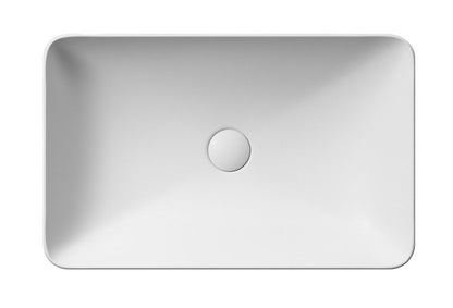 PURA Lavoar ceramic pe blat 60x38cm, alb mat