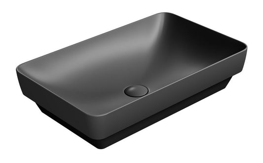 PURA Lavoar ceramic pe blat 60x38cm, negru mat