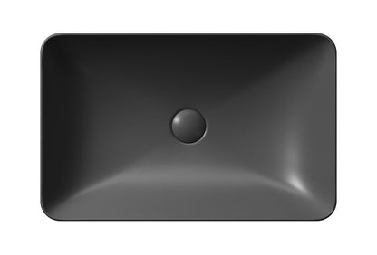 PURA Lavoar ceramic pe blat 60x38cm, negru mat